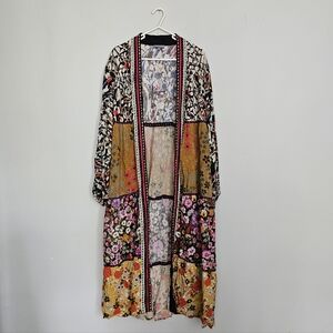 NWOT Anthro Conditions Apply Floral Patchwork Kimono Sweater